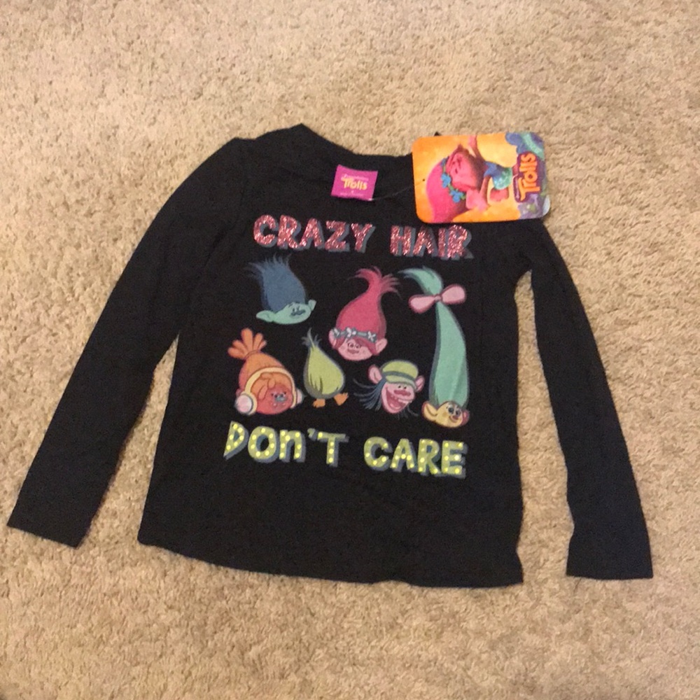 *Disney Troll Girls Crazy Hair Shirt 4, 5, 6, 6x